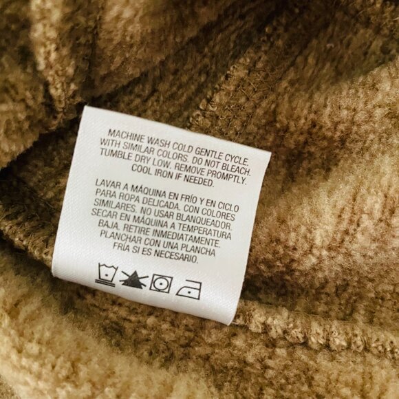 Outdoor Life Mens Heathered Khaki Textured Fleece Mock Neck Comfort Sweater Sz L - Picture 5 of 9